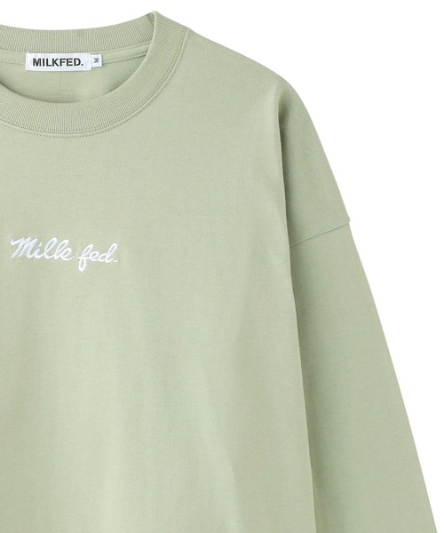 MILKFED.（ミルクフェド）の「BASIC ICING L/S TEE（Tシャツ/カットソー・レディース・ホワイト/オフホワイト/ライトパープル/ブラック/チャコールグレー/ネイビー/ベージュ/ライトグリーン・MEDIUM/SMALL）」の6枚目の写真