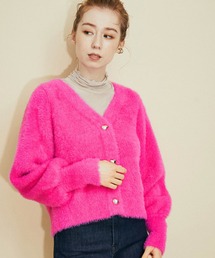 MADEMOISELLE ROPE' | ハートボタンフェザーカーディガン(カーディガン/ボレロ)