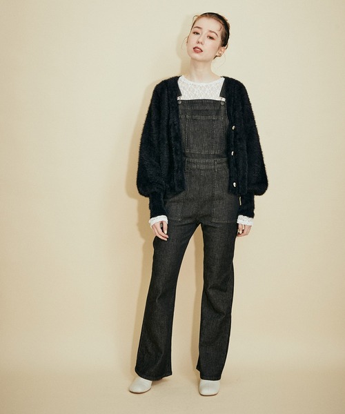 MADEMOISELLE ROPE'(マドモアゼル ロペ)の「ハートボタンフェザーカーディガン(カーディガン/ボレロ・レディース・ホワイト/ブラック/ピンク・38)」の16枚目の写真