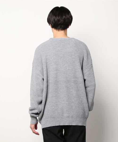 SHISKY(シスキー)の「7G 畦編み BIG クルーネック ニット(ニット/セーター・メンズ・ブラウン/チャコール/モカ/ベージュ/杢グレー/ブラック・L/M/XL)」の7枚目の写真
