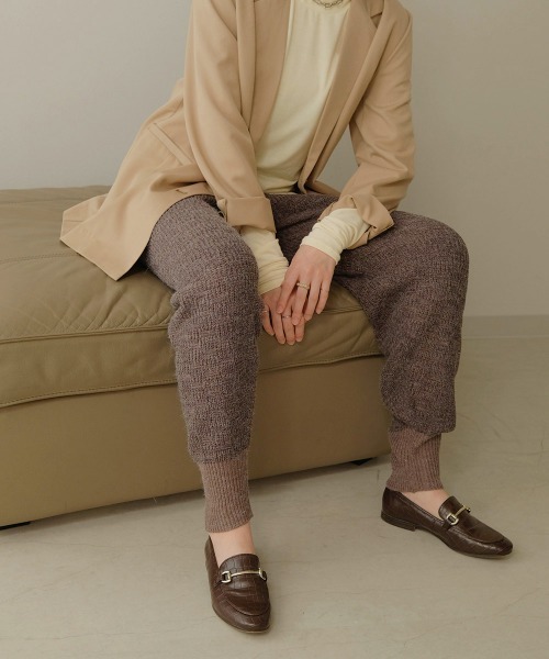 Bab（バブ）の「【WEB限定】ミックスジャガード編みジョガーパンツ（その他パンツ・レディース・チャコールグレー/ベージュ/モカ・FREE）」の2枚目の写真