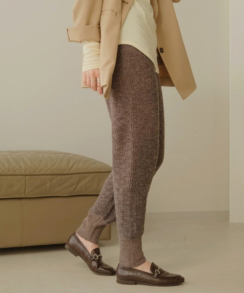 Bab（バブ）の「【WEB限定】ミックスジャガード編みジョガーパンツ（その他パンツ・レディース・チャコールグレー/ベージュ/モカ・FREE）」の14枚目の写真