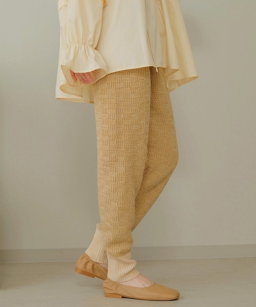 Bab（バブ）の「【WEB限定】ミックスジャガード編みジョガーパンツ（その他パンツ・レディース・チャコールグレー/ベージュ/モカ・FREE）」の6枚目の写真