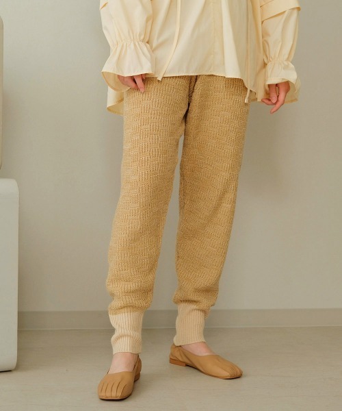 Bab（バブ）の「【WEB限定】ミックスジャガード編みジョガーパンツ（その他パンツ・レディース・チャコールグレー/ベージュ/モカ・FREE）」の20枚目の写真