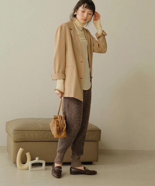 Bab（バブ）の「【WEB限定】ミックスジャガード編みジョガーパンツ（その他パンツ・レディース・チャコールグレー/ベージュ/モカ・FREE）」の12枚目の写真