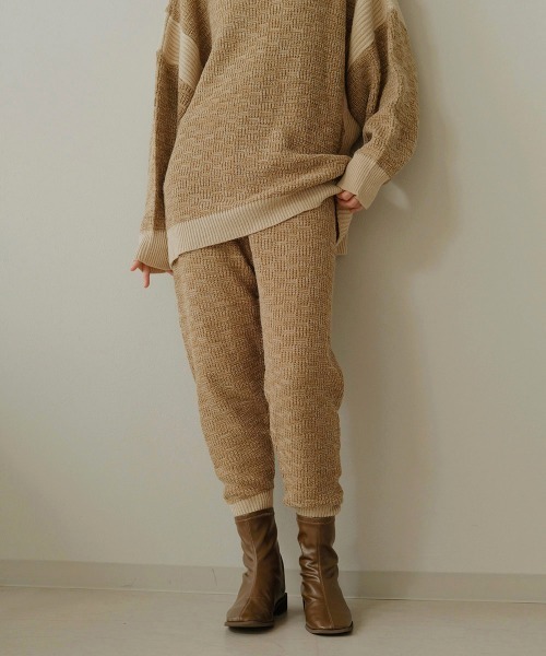 Bab（バブ）の「【WEB限定】ミックスジャガード編みジョガーパンツ（その他パンツ・レディース・チャコールグレー/ベージュ/モカ・FREE）」の15枚目の写真