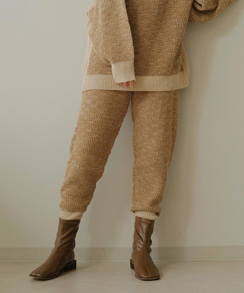 Bab（バブ）の「【WEB限定】ミックスジャガード編みジョガーパンツ（その他パンツ・レディース・チャコールグレー/ベージュ/モカ・FREE）」の18枚目の写真