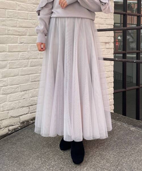 MAJESTIC LEGON（マジェスティックレゴン）の「ボリュームチュールスカート（スカート・レディース・ベージュ/ブラウン/グレー・MEDIUM）」の10枚目の写真