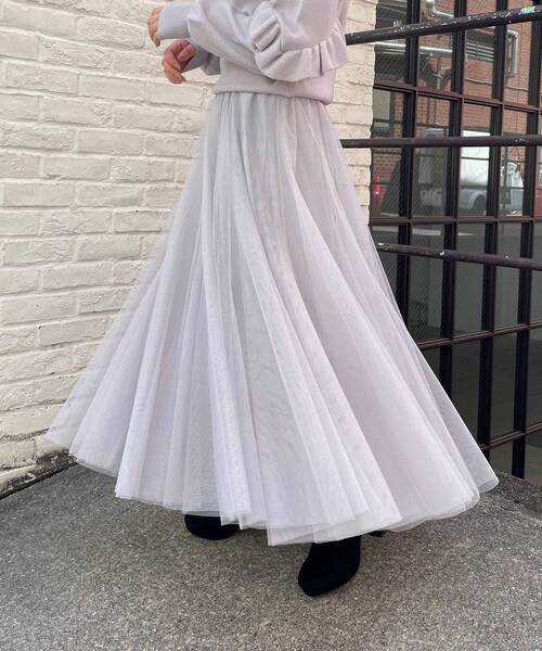 MAJESTIC LEGON（マジェスティックレゴン）の「ボリュームチュールスカート（スカート・レディース・ベージュ/ブラウン/グレー・MEDIUM）」の11枚目の写真