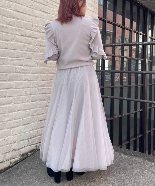 MAJESTIC LEGON（マジェスティックレゴン）の「ボリュームチュールスカート（スカート・レディース・ベージュ/ブラウン/グレー・MEDIUM）」の15枚目の写真