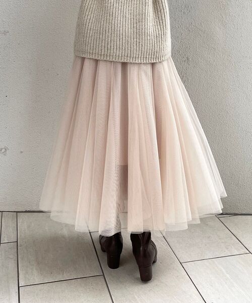 MAJESTIC LEGON（マジェスティックレゴン）の「ボリュームチュールスカート（スカート・レディース・ベージュ/ブラウン/グレー・MEDIUM）」の22枚目の写真