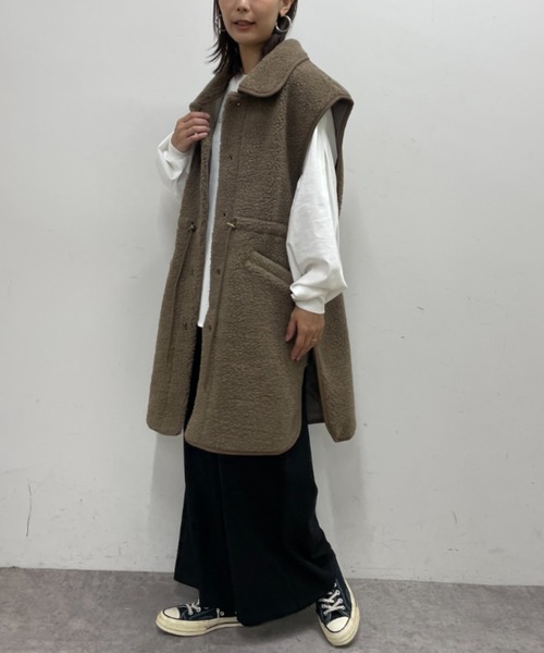 BONbazaar(ボンバザール)の「ボアBIGベスト(ベスト・レディース・ベージュ/モカ・FREE)」の8枚目の写真