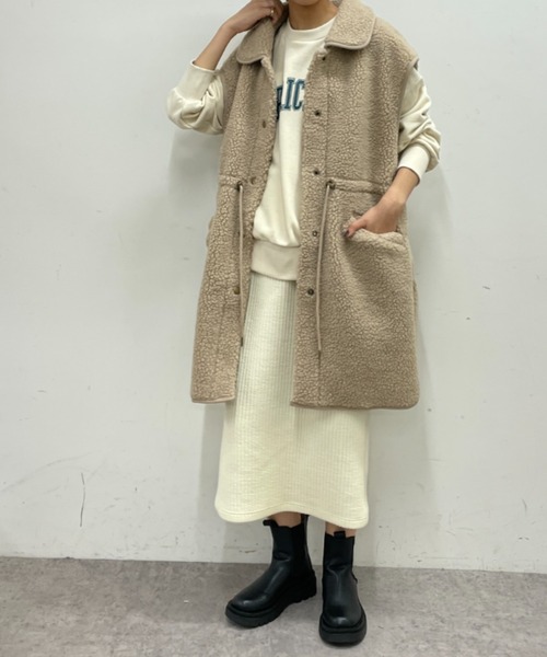 BONbazaar(ボンバザール)の「ボアBIGベスト(ベスト・レディース・ベージュ/モカ・FREE)」の12枚目の写真