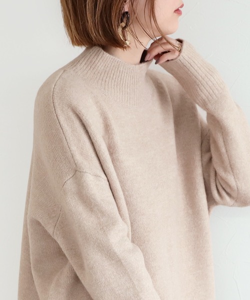 reca（レカ）の「ビッグシルエットタートルニットプルオーバー（ニット/セーター・レディース・オートミール/ベージュ/ブラック・M）」の7枚目の写真