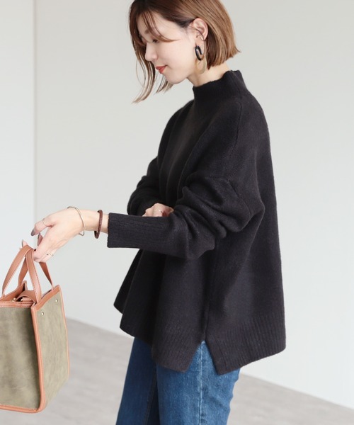 reca（レカ）の「ビッグシルエットタートルニットプルオーバー（ニット/セーター・レディース・オートミール/ベージュ/ブラック・M）」の14枚目の写真