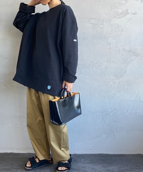 ORCIVAL（オーシバル）の「[ORCIVAL/オーシバル] コットンロード ビッグシルエットロンT（Tシャツ/カットソー・レディース・ホワイト/ブラック/ホワイト系/ブラック系/パープル系・3/4）」の8枚目の写真