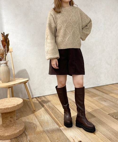 apres jour clair(アプレジュールクレア)の「【apres jour clair】ショートパンツ(その他パンツ・レディース・ダークブラウン/ベージュ/ネイビー・X-LARGE/フリー)」の8枚目の写真
