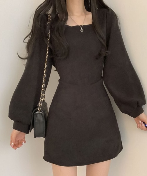 Girly Doll(ガーリードール)の「ボリュームスリーブワンピース(ワンピース・レディース・ブラック/モカ/ピンクベージュ/グレー・M/L)」の9枚目の写真