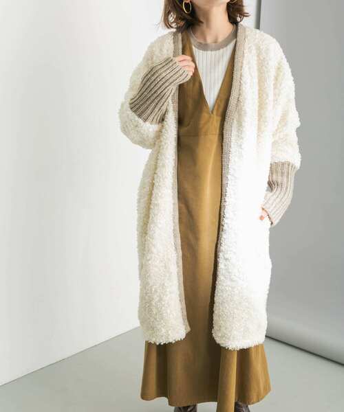 URBAN RESEARCH（アーバンリサーチ）の「ボアドッキングニットコート（その他アウター・レディース・ホワイト系その他/ブラック系その他・FREE）」の9枚目の写真