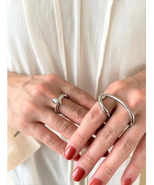 mou（モウ）の「アンユージュアルシェイプダブルフィンガーリング（リング・レディース・ゴールド/シルバー・FREE）」の16枚目の写真
