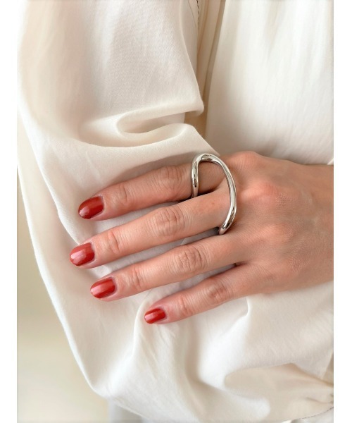 mou（モウ）の「アンユージュアルシェイプダブルフィンガーリング（リング・レディース・ゴールド/シルバー・FREE）」の21枚目の写真