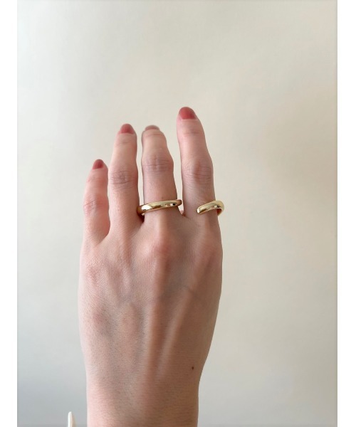 mou（モウ）の「アンユージュアルシェイプダブルフィンガーリング（リング・レディース・ゴールド/シルバー・FREE）」の10枚目の写真