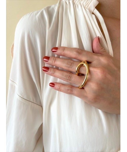mou（モウ）の「アンユージュアルシェイプダブルフィンガーリング（リング・レディース・ゴールド/シルバー・FREE）」の20枚目の写真