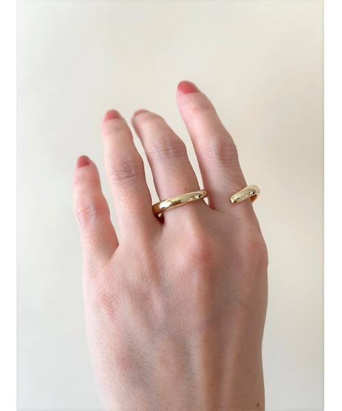 mou（モウ）の「アンユージュアルシェイプダブルフィンガーリング（リング・レディース・ゴールド/シルバー・FREE）」の15枚目の写真