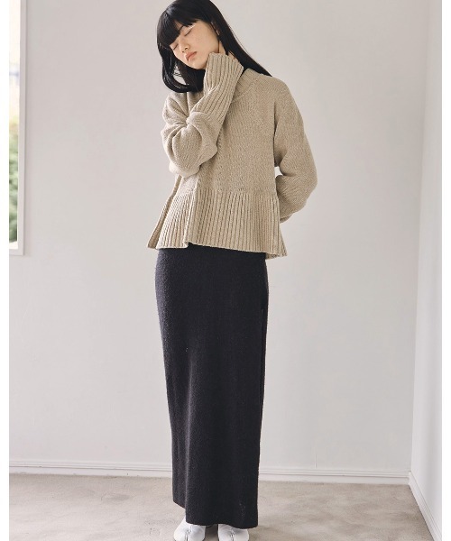 TODAYFUL（トゥデイフル）の「フリルヘムニット（ニット/セーター・レディース・チャコールグレー/ナチュラル・FREE）」の7枚目の写真