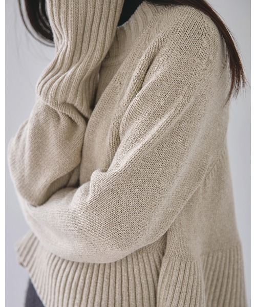 TODAYFUL（トゥデイフル）の「フリルヘムニット（ニット/セーター・レディース・チャコールグレー/ナチュラル・FREE）」の9枚目の写真