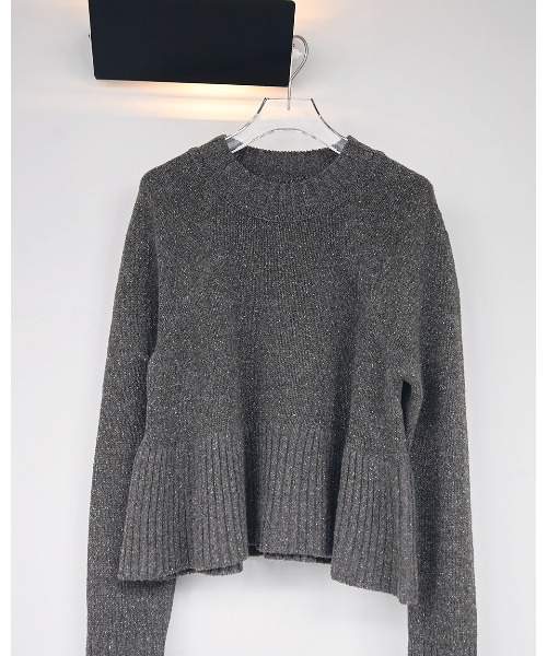 TODAYFUL（トゥデイフル）の「フリルヘムニット（ニット/セーター・レディース・チャコールグレー/ナチュラル・FREE）」の6枚目の写真