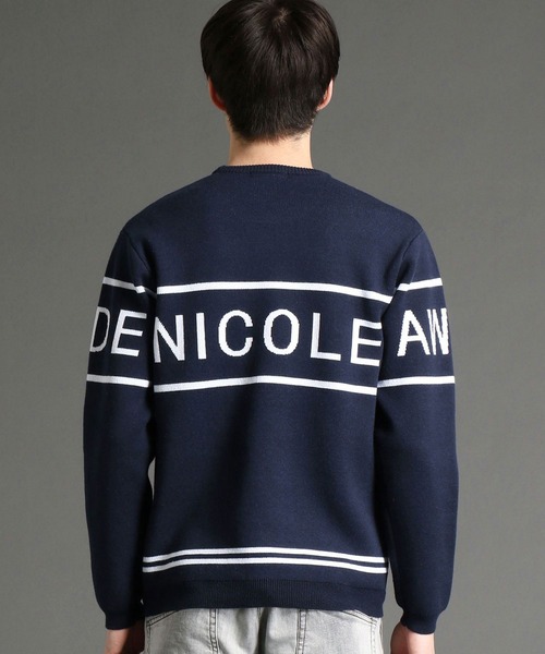 HIDEAWAYS NICOLE（ハイダウェイニコル）の「ダブルジャカードロゴニット（ニット/セーター・メンズ・ホワイト×ネイビー/ネイビー×ホワイト・LARGE/MEDIUM/X-LARGE）」の6枚目の写真