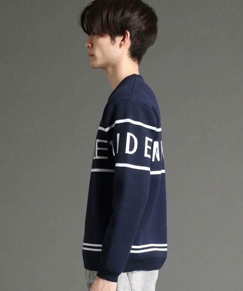 HIDEAWAYS NICOLE（ハイダウェイニコル）の「ダブルジャカードロゴニット（ニット/セーター・メンズ・ホワイト×ネイビー/ネイビー×ホワイト・LARGE/MEDIUM/X-LARGE）」の7枚目の写真