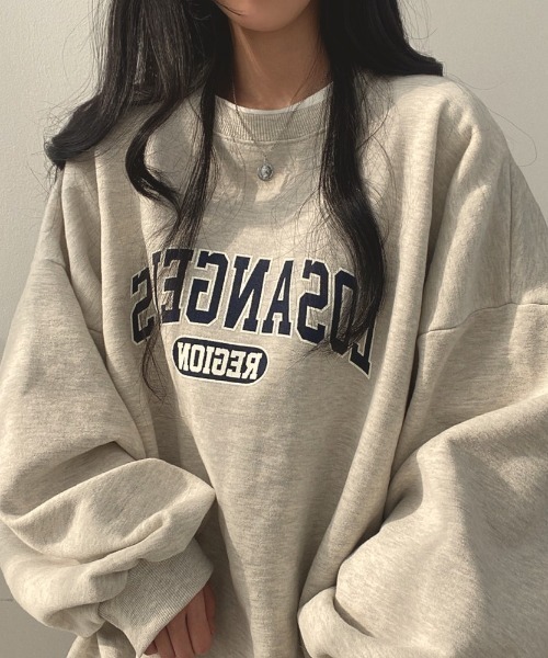 Diosfront（ディオスフロント）の「オーバーシルエットボリュームスリーブ裏起毛トレーナー（スウェット・レディース・ライトグレー/ネイビー/グレー・FREE）」の16枚目の写真