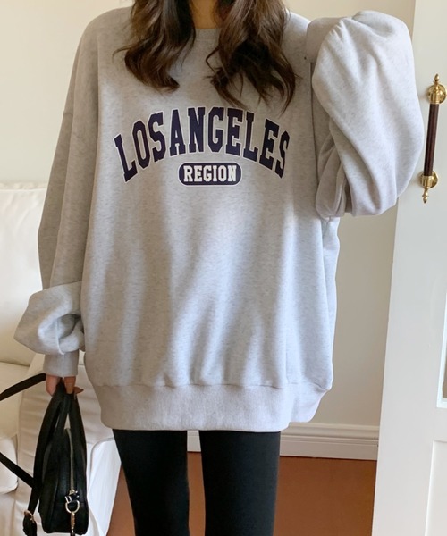 Diosfront（ディオスフロント）の「オーバーシルエットボリュームスリーブ裏起毛トレーナー（スウェット・レディース・ライトグレー/ネイビー/グレー・FREE）」の19枚目の写真