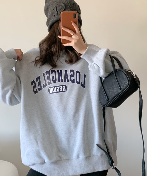 Diosfront（ディオスフロント）の「オーバーシルエットボリュームスリーブ裏起毛トレーナー（スウェット・レディース・ライトグレー/ネイビー/グレー・FREE）」の20枚目の写真