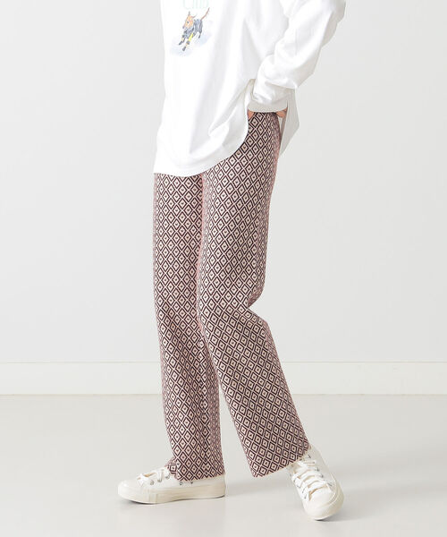 BEAMS LIGHTS（ビームスライツ）の「BEAMS LIGHTS / 9ゲージ ジャガード ニット パンツ（その他パンツ・レディース・ネイビー/ワイン・ONE SIZE）」の9枚目の写真