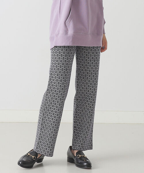 BEAMS LIGHTS（ビームスライツ）の「BEAMS LIGHTS / 9ゲージ ジャガード ニット パンツ（その他パンツ・レディース・ネイビー/ワイン・ONE SIZE）」の14枚目の写真