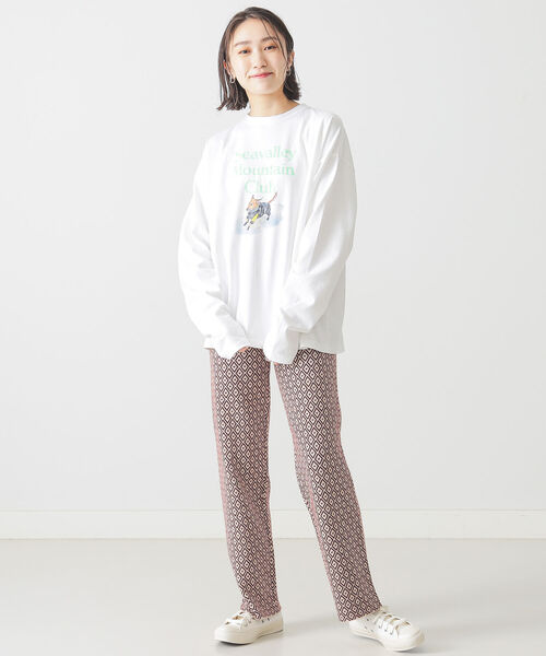 BEAMS LIGHTS（ビームスライツ）の「BEAMS LIGHTS / 9ゲージ ジャガード ニット パンツ（その他パンツ・レディース・ネイビー/ワイン・ONE SIZE）」の12枚目の写真