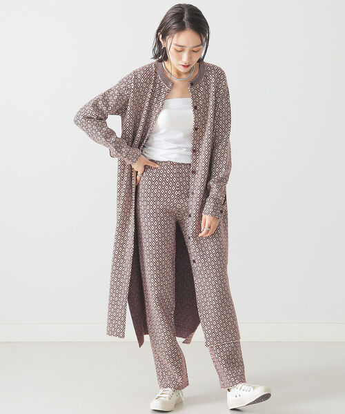 BEAMS LIGHTS（ビームスライツ）の「BEAMS LIGHTS / 9ゲージ ジャガード ニット パンツ（その他パンツ・レディース・ネイビー/ワイン・ONE SIZE）」の18枚目の写真