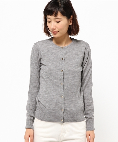 OUTLET(アウトレット)の「【Chez toi】ウォッシャブルウールCカーディガン(カーディガン/ボレロ・レディース・グレー/ネイビー・FREE)」の3枚目の写真