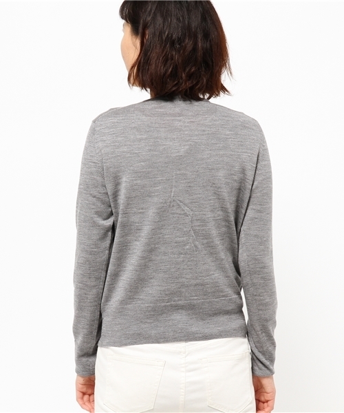 OUTLET(アウトレット)の「【Chez toi】ウォッシャブルウールCカーディガン(カーディガン/ボレロ・レディース・グレー/ネイビー・FREE)」の5枚目の写真