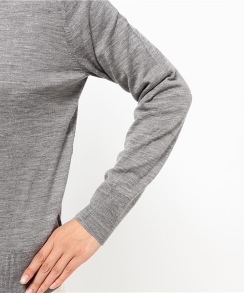 OUTLET(アウトレット)の「【Chez toi】ウォッシャブルウールCカーディガン(カーディガン/ボレロ・レディース・グレー/ネイビー・FREE)」の8枚目の写真