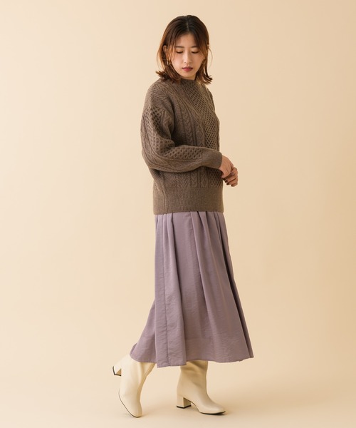 margaux(マルゴー)の「【KATHARINE ROSS】〇margaux/マルゴー 肩ボタンデザインケーブル編みニット(ニット/セーター・レディース・レッド/アイボリー/ライトブラウン・MEDIUM)」の14枚目の写真