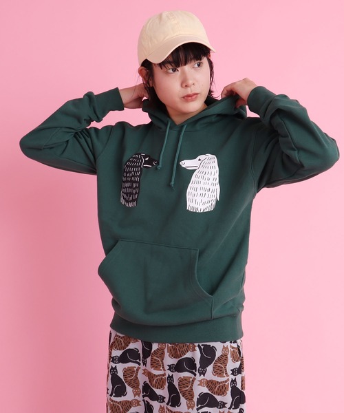 didizizi（ディディジジ）の「HOMEY　フーディ（パーカー・レディース・ベージュ/グリーン・FREE）」の2枚目の写真