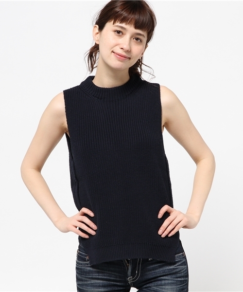 Ray BEAMS(レイビームス)の「Ray BEAMS / サイドスリット ボトルネック(ニット/セーター・レディース・オフホワイト/ネイビー/その他1・ONE SIZE)」の13枚目の写真