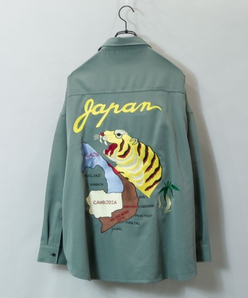 GALLIS ADDICTION(ガリスアディクション)の「GA SOUVENIR L/S SHIRT/スーベニア 長袖シャツ(シャツ/ブラウス・メンズ・ブラック/ライトグリーン/ライトベージュ・FREE)」の3枚目の写真