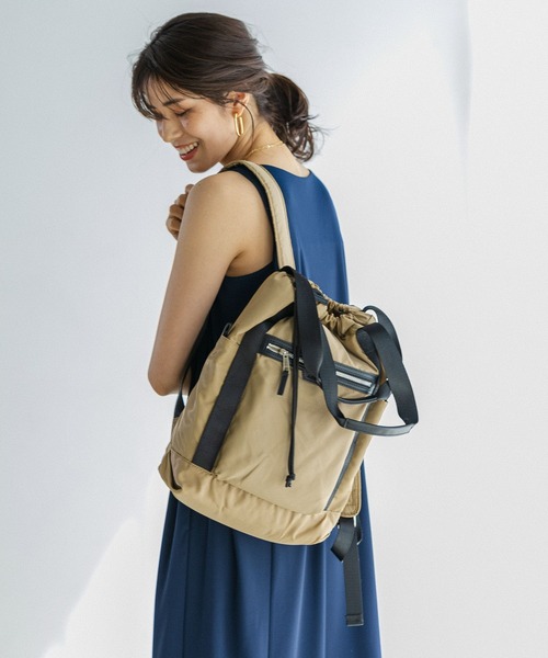BAYFLOW(ベイフロー)の「デイリーバックパック(バックパック/リュック・レディース・ブラック/ベージュ・FREE)」の2枚目の写真