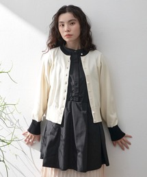 Libra Cue | ”クルーネックカラーカーディガン” コーディネートを選ばないクルーネック、ロングシーズン着られるコットン素材(カーディガン/ボレロ)