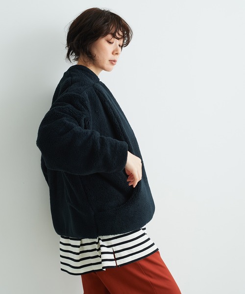 note et silence （ノートエシロンス）の「【 AMB100貨 】ALWE SHEEP-FLEECE  JACKET（テーラードジャケット・レディース・キナリ/ブラック・FREE）」の8枚目の写真